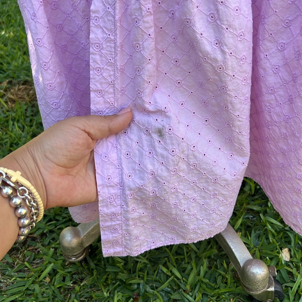 MDS Stripes Lavender Eyelet Dress Size 10 US $525 - Picture 11 of 17